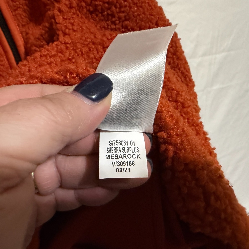 Old Navy Cozy Sherpa Hooded Full Zip Jacket Pockets Mesa Rock Orange Unisex XXL - Picture 5 of 8